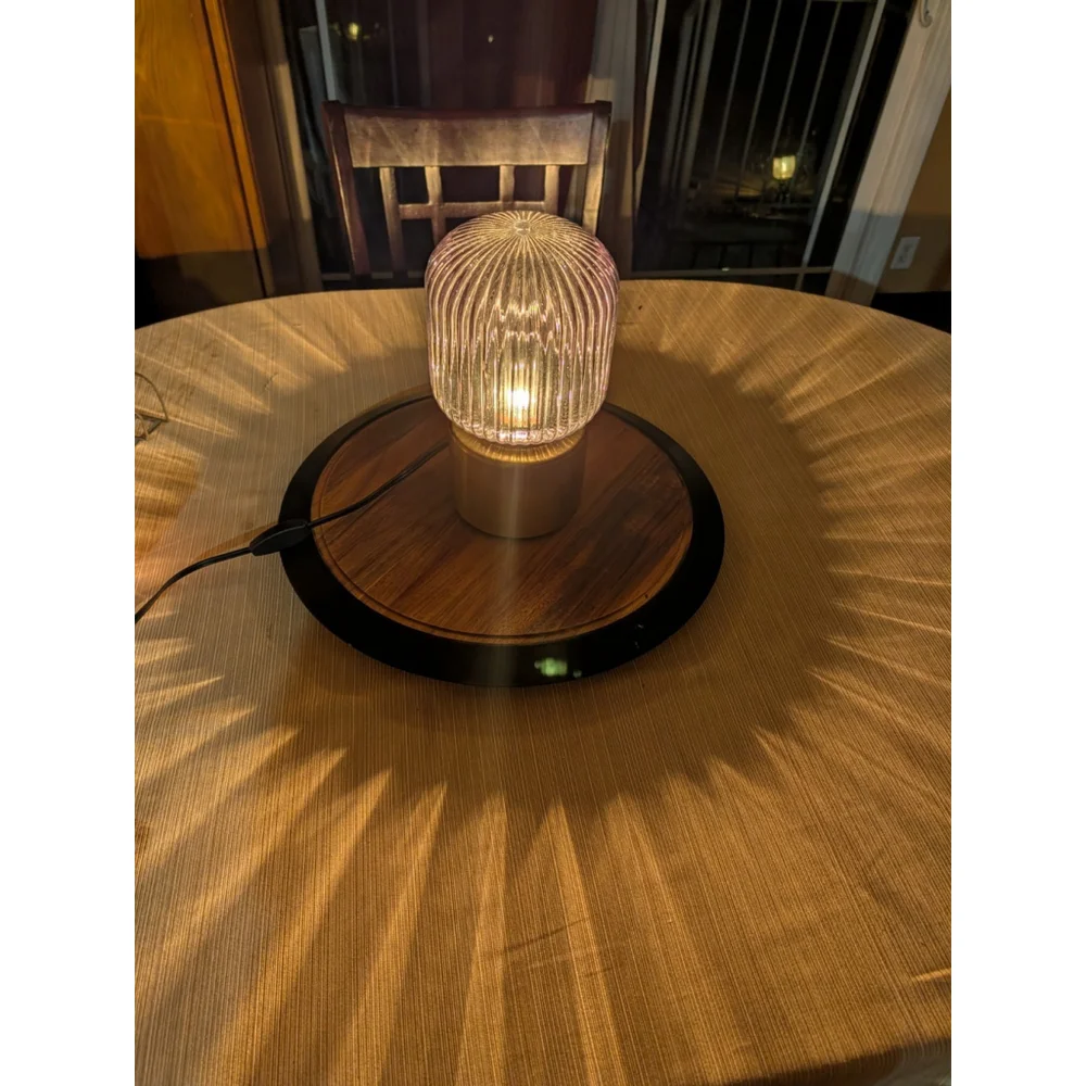 IKEA Solklint Table Lamp Brass Gray Clear Glass 11 Inch - Picture 6 of 7